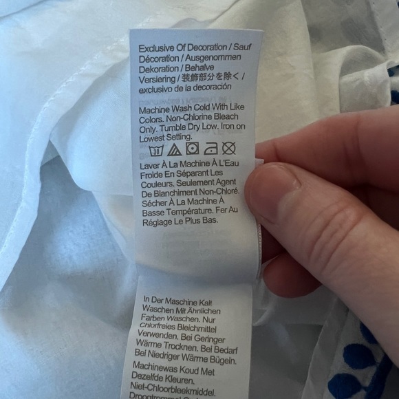 J. Crew Factory CottonHigh Neck Swing Top With Embroidery In White Size Medium - Picture 12 of 13